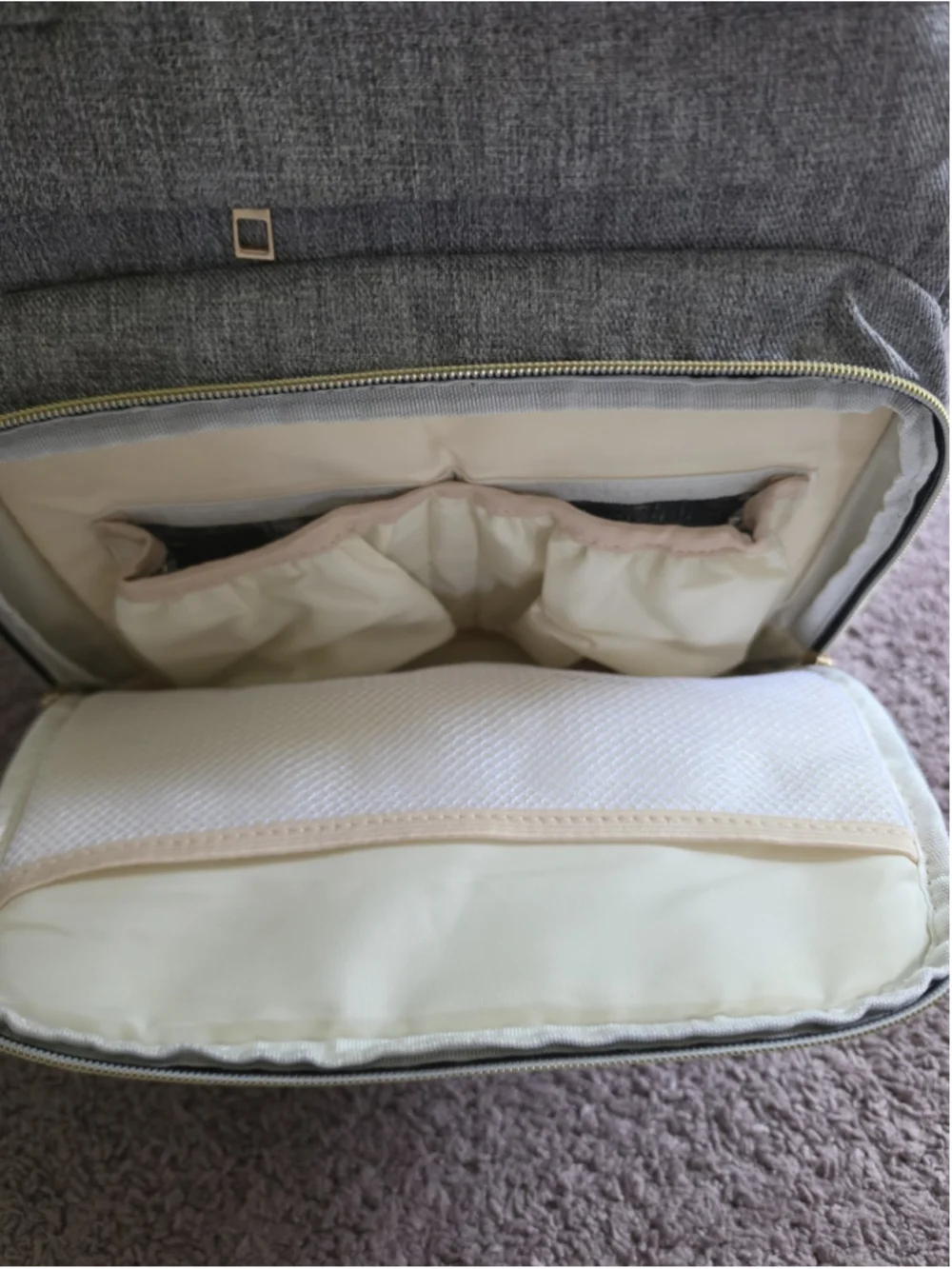 Mokaloo Diaper Backpack / Stroller Strap / USB Port Gray Travel Carry On